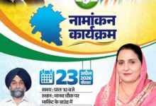 अंबाला में कांग्रेस की मेयर उम्मीदवार कुलविन्द्र कौर सैनी कल करेंगी नामांकन दाखिल, हुड्डा सहित कांग्रेस के कई बड़े नेता आएंगे
