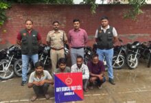अंबाला पुलिस की बड़ी कार्रवाई: अंतरराज्यीय बाइक चोर गिरोह का पर्दाफाश; 4 आरोपी गिरफ्तार, चोरी की 30 बाइक बरामद, ​