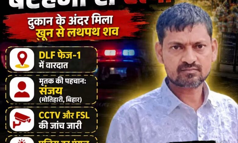 गुरुग्राम में फूल कारोबारी की बेरहमी से हत्या, दुकान के अंदर मिला खून से लथपथ शव